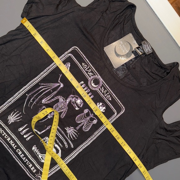 MIDNIGHT HOUR Nocturnal Creature Cold Shoulder Top in Black - Picture 12 of 14